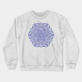 Blue Hand drawn Mandala Crewneck Sweatshirt